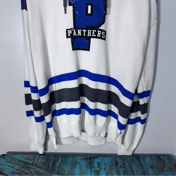 Bruzer Panthers Knit Hooded Sweater Size XL Academia Collegiate Preppy - Picture 4 of 12